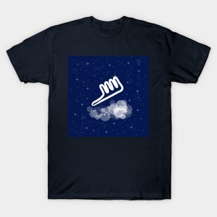 comb, hairstyle, style, stylist, barber, barbershop, hair, technology, light, universe, cosmos, galaxy, shine, concept T-Shirt